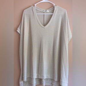 Three Bird Nest Overized Ribbed Knit Top